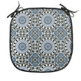 thumbnail image 1 of Orient Chair Seating Cushion, Retro Style Motifs Mosaic Ceramic Design Traditional Culture Print, Soft Seat Pads for Office with Anti-slip Backing, 16"x16", Grey White Blue, by Ambesonne, 1 of 7