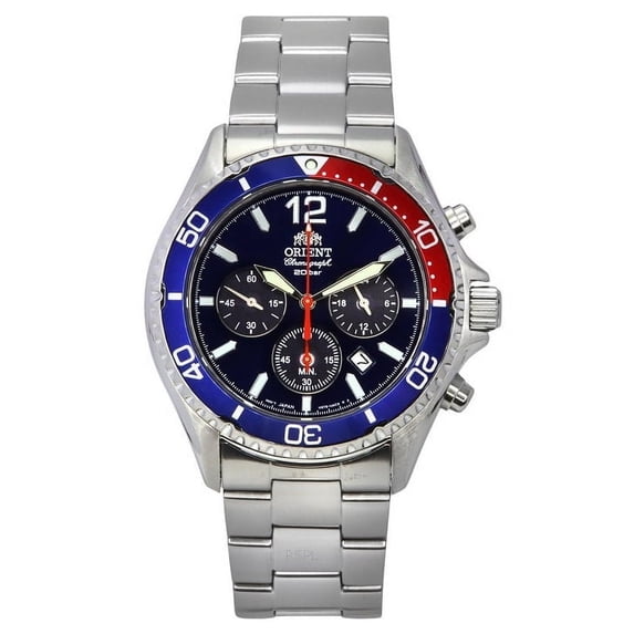Orient Mako Solar Chronograph Blue Dial Men's Watch RA-TX0201L10B