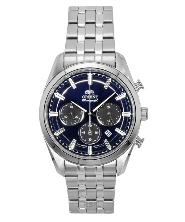 Orient Contemporary Chronograph Stainless Steel Navy Blue Dial Quartz RA-TX0303L Men's Watch