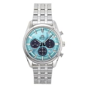 Orient Contemporary Chronograph Stainless Steel Sky Blue Dial Quartz RA-TX0304L Mens Watch