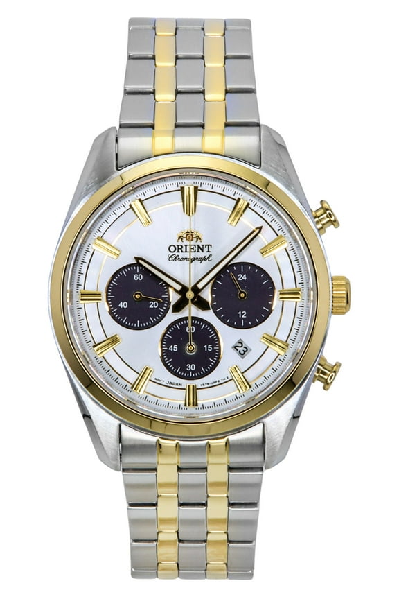 Contemporary Chronograph Two Tone Stainless Steel White Dial Quartz RA-TX0302S Men's Watch