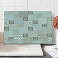 thumbnail image 1 of Orient Cutting Board, Oriental Motif Pastel Patchwork Pattern with Filigree Ornaments Illustration, Decorative Tempered Glass Cutting and Serving Board, Large Size, White Beige Grey, by Ambesonne, 1 of 1