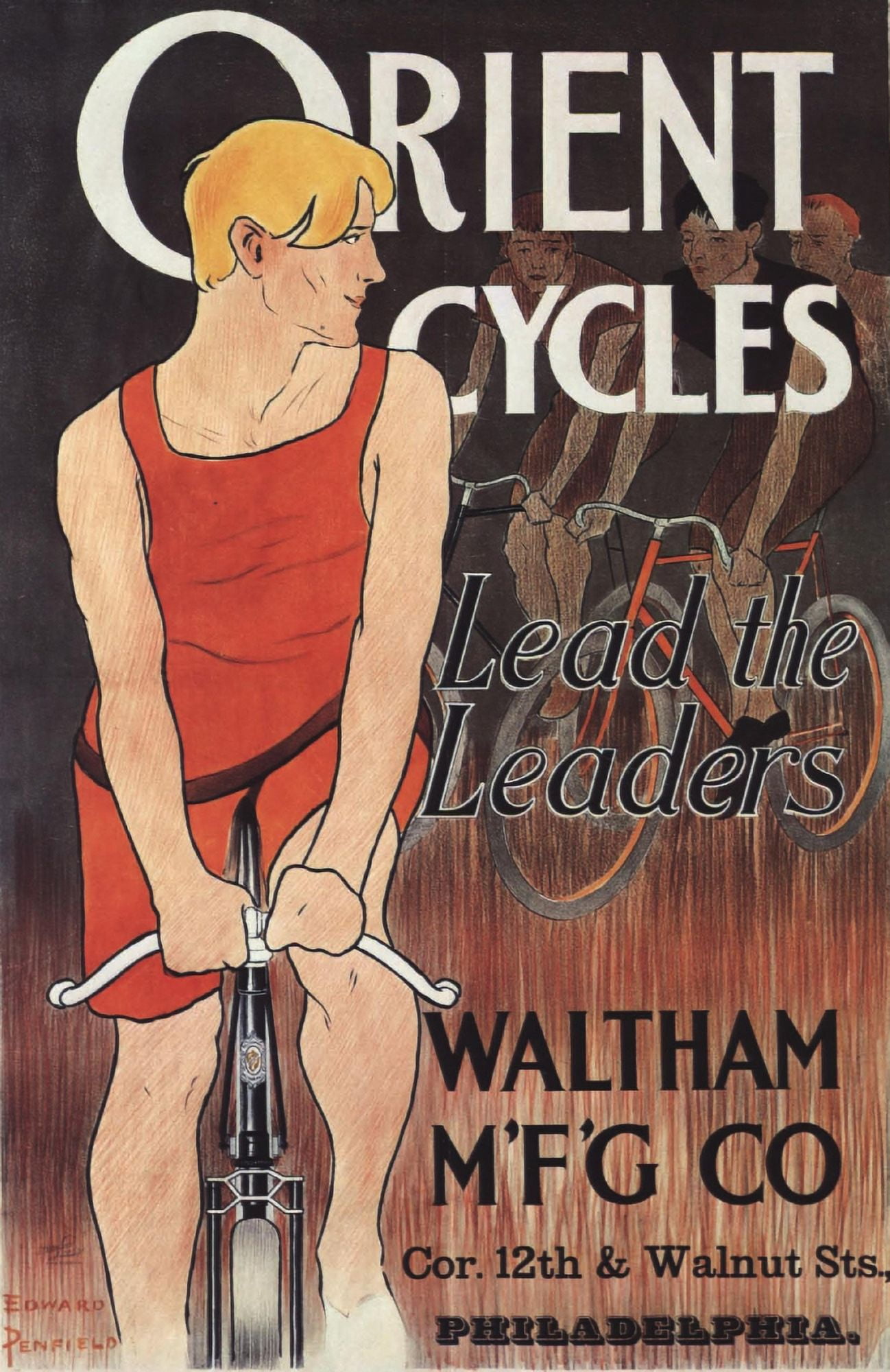 Orient Cycles 1895 Canvas Art - Edward Penfield (24 x 36)