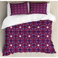 thumbnail image 1 of Orient Duvet Cover Set, Moroccan Pattern with Middle Eastern Oriental Effects Old-Fashioned Design, Decorative 3 Piece Bedding Set with 2 Pillow Shams, King Size, Indigo Red White, by Ambesonne, 1 of 3