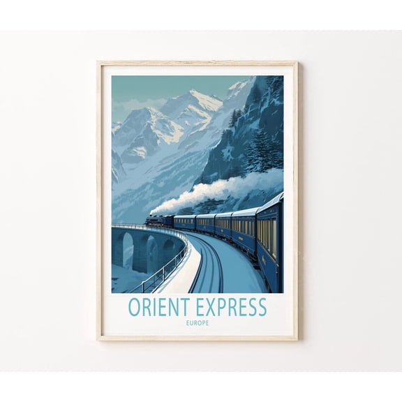 Orient Express Europe Alpine Train Journey Wall Art Home Decor