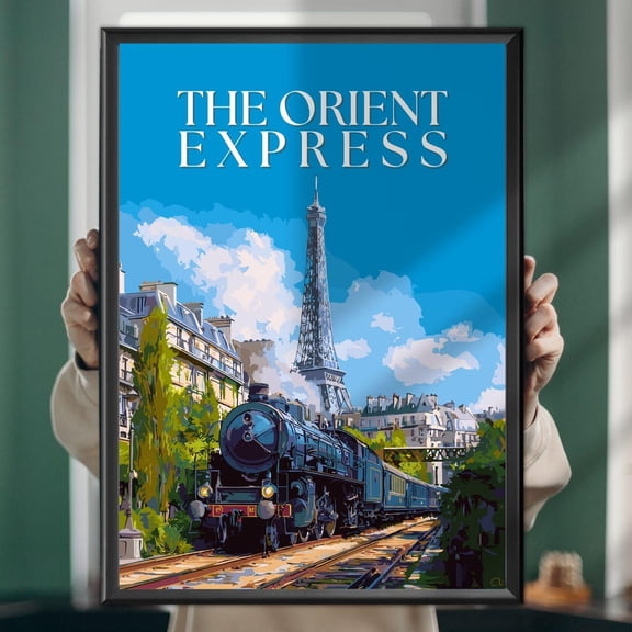 Orient Express Painting Vintage Train Wall Art Classic Locomotive Poster For Office, Study Or Collector Gift UNFRAMED PAPER POSTER, Home Decor, Vintage Gift, Living Room Dercor