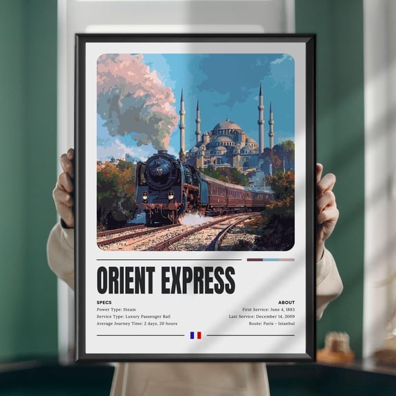 Orient Express Route Map Poster Vintage Train Travel Wall Art Home Decor Paper Poster Print Only