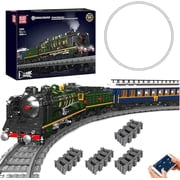 Orient Express Steam Locomotive Train Building Kit with LED Lighting, Remote/App Control Passenger Toy Block Set, Train Model with Motors and Tracks for Adults3898 PCS