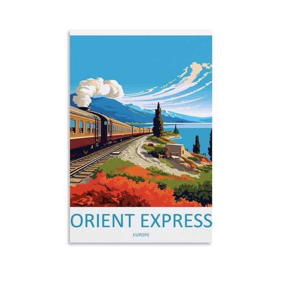 Orient Express Travel Print Wall Art Orient Express Wall Hanging Home Décor Orient Express Gift Art Poster for Room Aesthetics Canvas Wall Art Poster