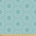 thumbnail image 1 of Ambesonne Orient Fabric by the Yard Upholstery, Geometric Eastern Motif, 2 Yards, Pale Teal White, 1 of 4