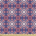 thumbnail image 1 of Ambesonne Orient Fabric by the Yard Upholstery, Moroccan Oriental Old, 2 Yards, Indigo Red White, 1 of 4