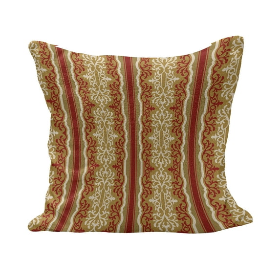 Orient Fluffy Throw Pillow Cushion Cover, Middle Eastern Swirl Floral Ornament Branches Motif Oriental Art, Decorative Square Accent Pillow Case, 26" x 26", Ruby Pale Coffee Cream, by Ambesonne