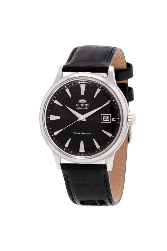 Men's AC00004B Bambino II Automatic Black Dial Black Leather Strap Watch