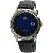 Orient Mens Bambino Version 4 FAC08004D0 Automatic Blue Dial Black Leather Band Watch