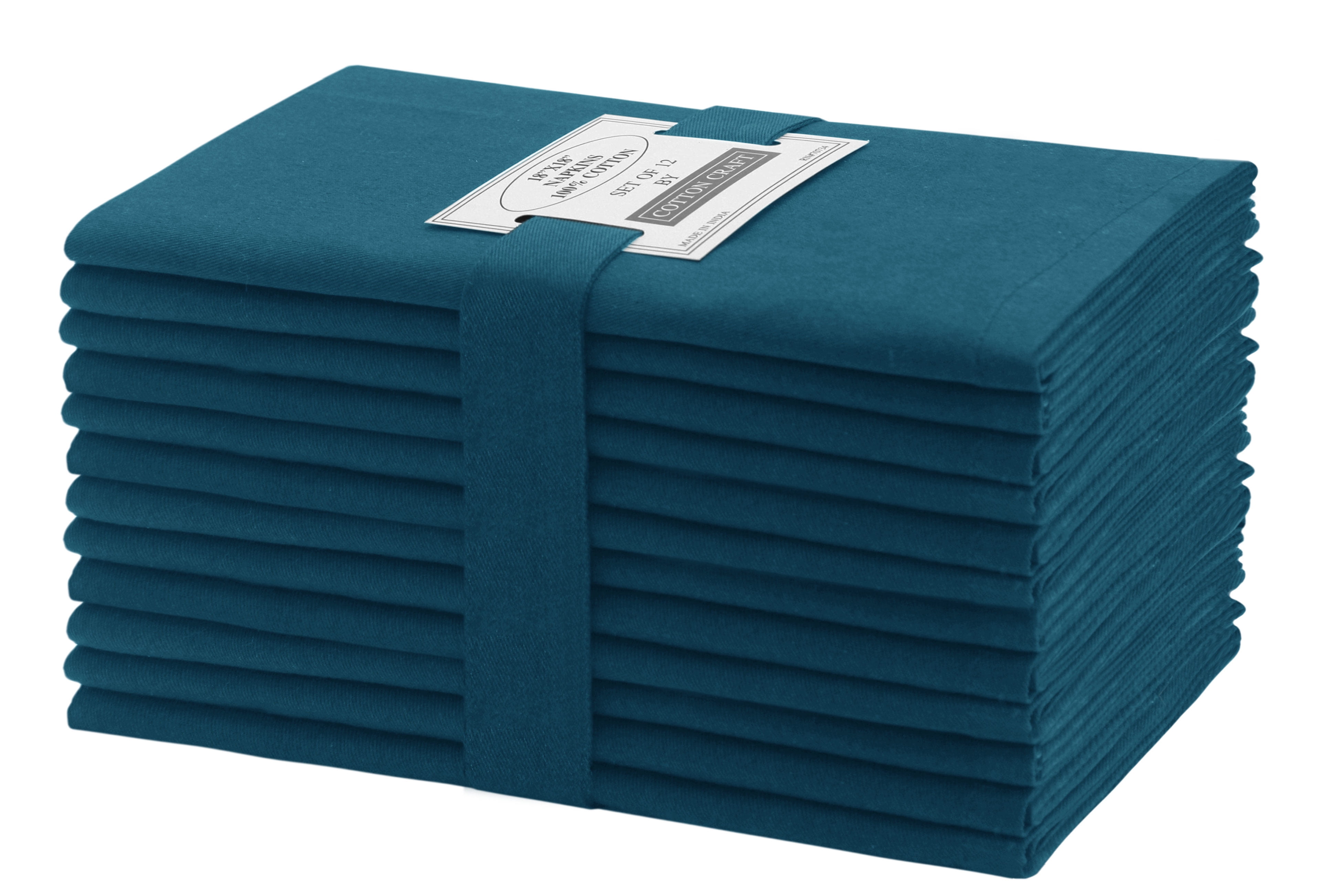 Orient Originals Cloth Napkin Set of 12 Pure Cotton Twill Table