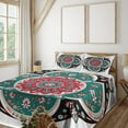 thumbnail image 1 of Ambesonne Orient Fitted & Top Sheet Set with Shams, Floral Ethnic, Multicolor, 1 of 4