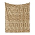 thumbnail image 1 of Orient Soft Flannel Fleece Throw Blanket, Folkloric Lace Pattern Traditional Design with Middle Eastern Elements, Cozy Plush for Indoor and Outdoor Use, 50" x 60", Apricot Cream, by Ambesonne, 1 of 5