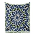 thumbnail image 1 of Orient Soft Flannel Fleece Throw Blanket, Mandala Inspired Floral Oriental Antique Design, Cozy Plush for Indoor and Outdoor Use, 50" x 60", Olive Green Dark Blue, by Ambesonne, 1 of 6