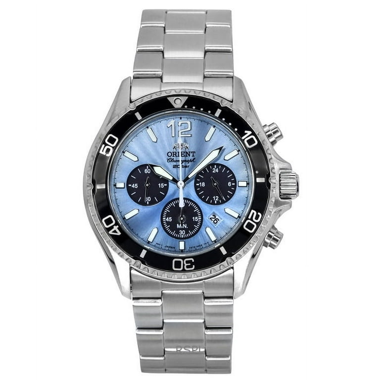 Orient Sports Chronograph Stainless Steel Sky Blue Dial Quartz