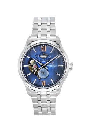 Star Contemporary Stainless Steel Blue Dial Automatic RE-AV0B08L00B 100M Men's Watch