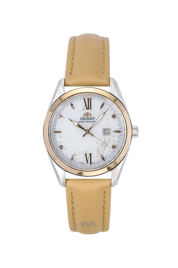 Stretto Leather Strap White Dial Solar RA-WG0604S Men's Watch