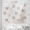 thumbnail image 1 of Orient Tapestry, Oriental Motif Pastel Patchwork Pattern with Filigree Ornaments Illustration, Fabric Wall Hanging Decor for Bedroom Living Room Dorm, 5 Sizes, White Beige Grey, by Ambesonne, 1 of 1