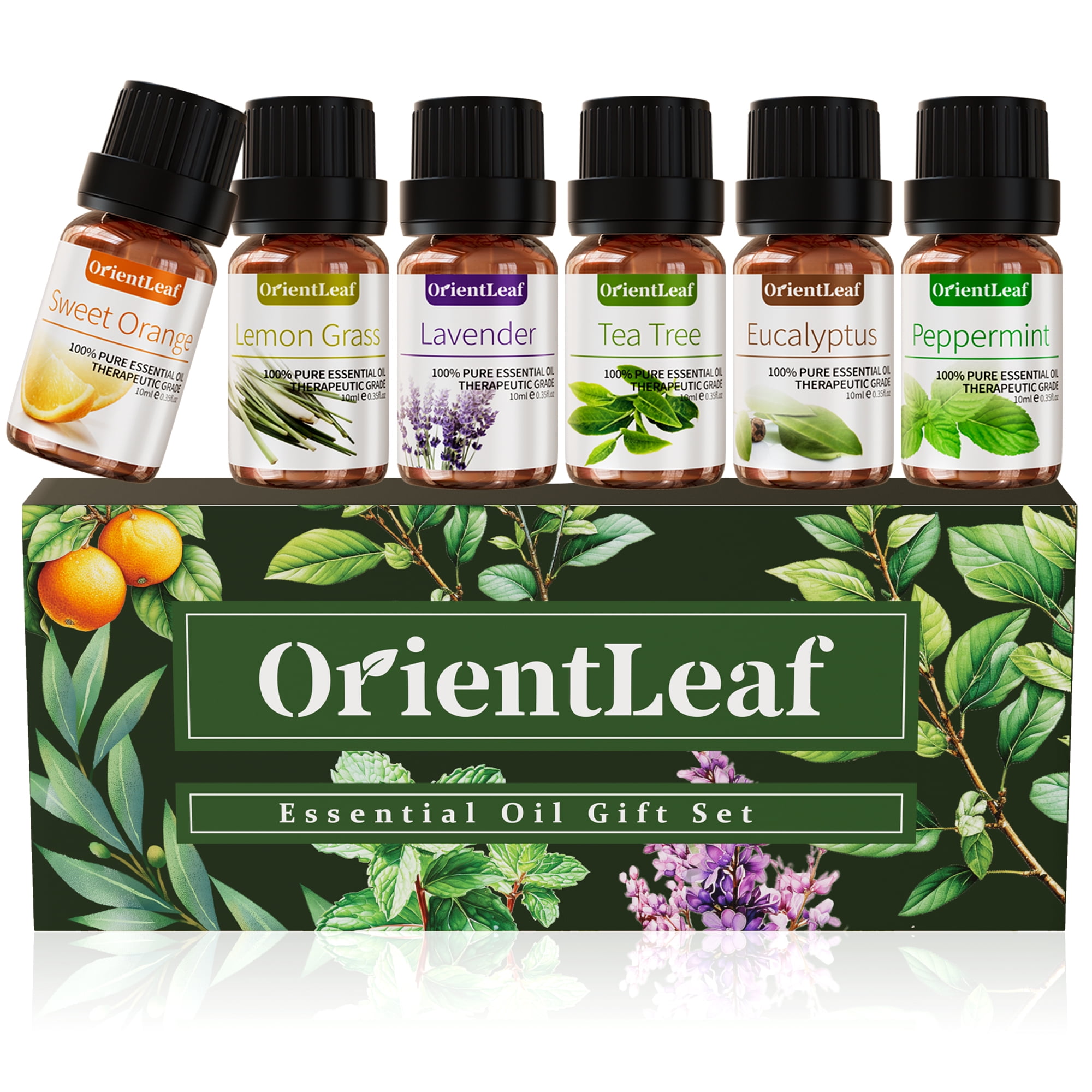 OrientLeaf Essential Oils Set with Greeting Card, 100% Pure Essential Oil for Diffuser, Aromatherapy, Sleep, Massage & DIY, Gift Sets for Women