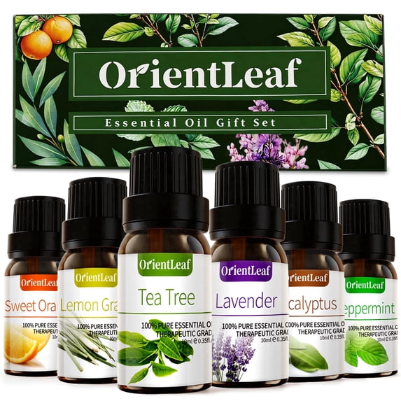 OrientLeaf Essential Oils Sets, 100% Pure Essential Oil for Diffuser, Aromatherapy, Sleep, Massage & DIY, Valentine's Day Gift Sets for Women with Greeting Card