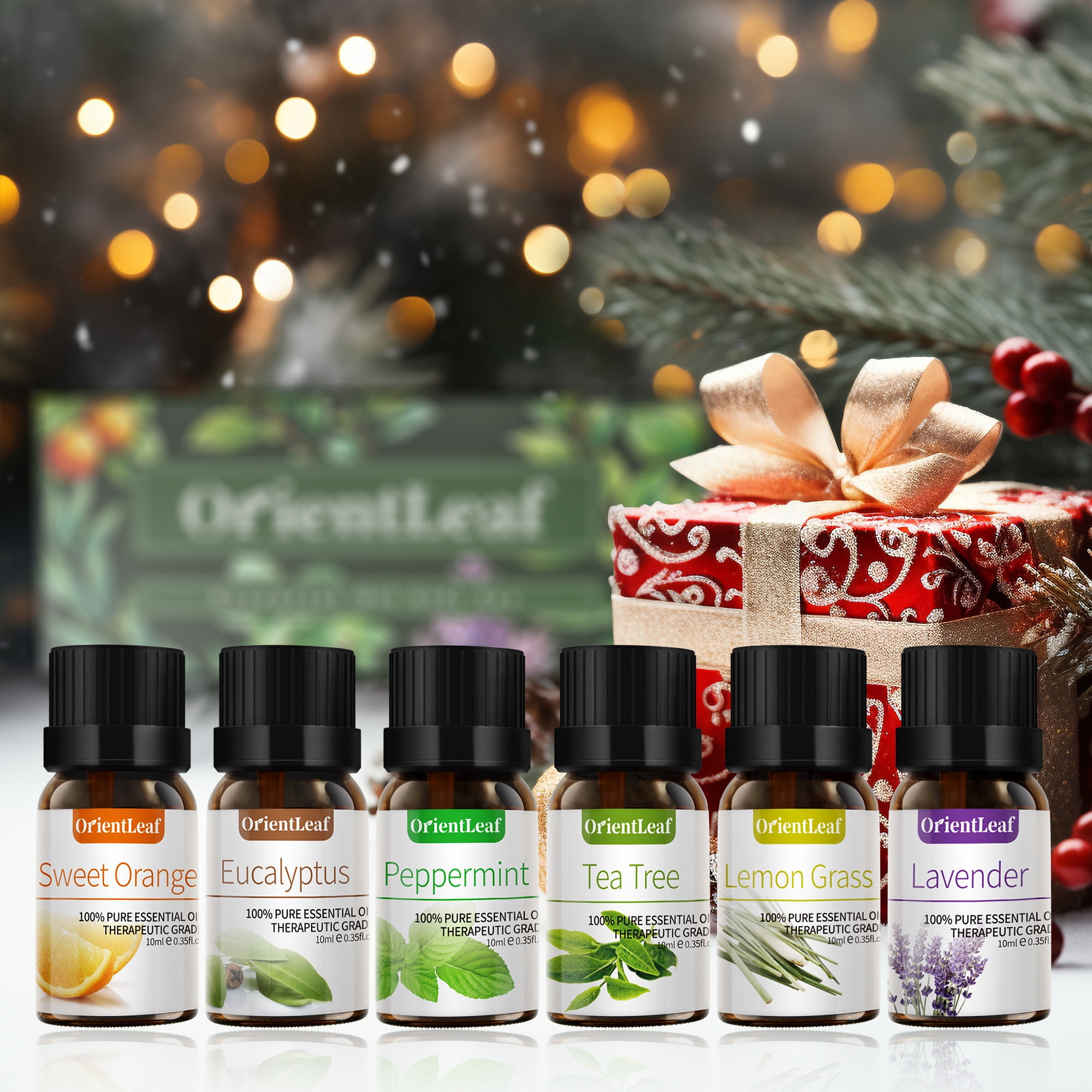 OrientLeaf Set of 18 Essential Oils 100% Pure Natural Aromatherapy  Essential Oil for Diffusers, Massage, Aromatherapy, Skin & Hair Care,  Christmas