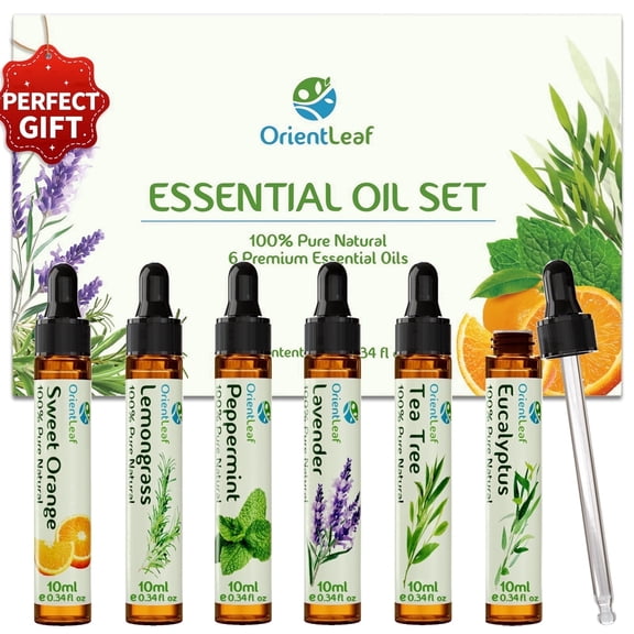 OrientLeaf Essential Oil Set, 100% Pure Natural Aromatherapy Essential Oils Set for Diffusers, Massage, Aromatherapy, Skin & Hair Care, Gifts Choice for Women