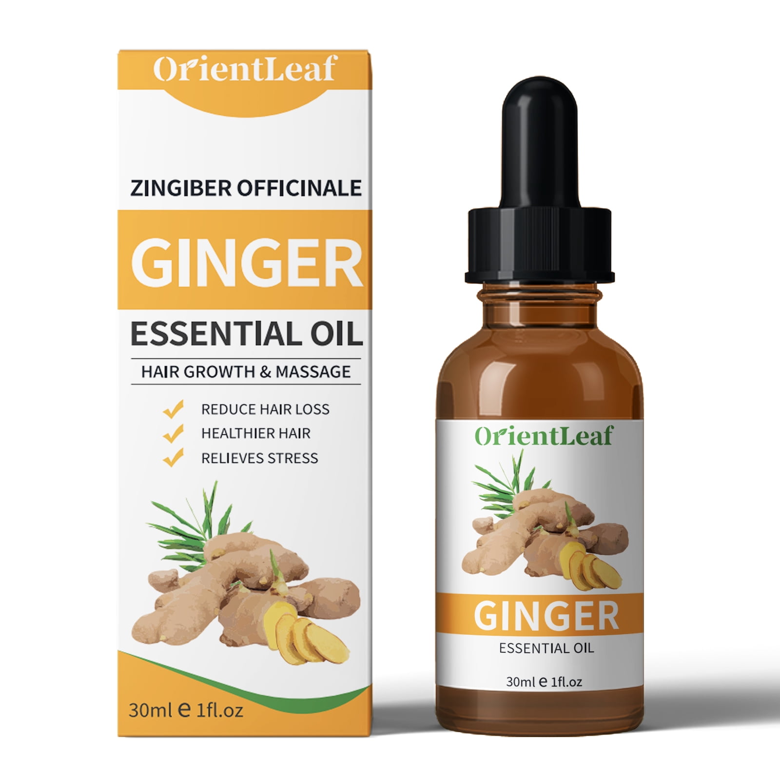 OrientLeaf Ginger Oil, Ginger Massage Oil for Lymphatic Drainage, 100