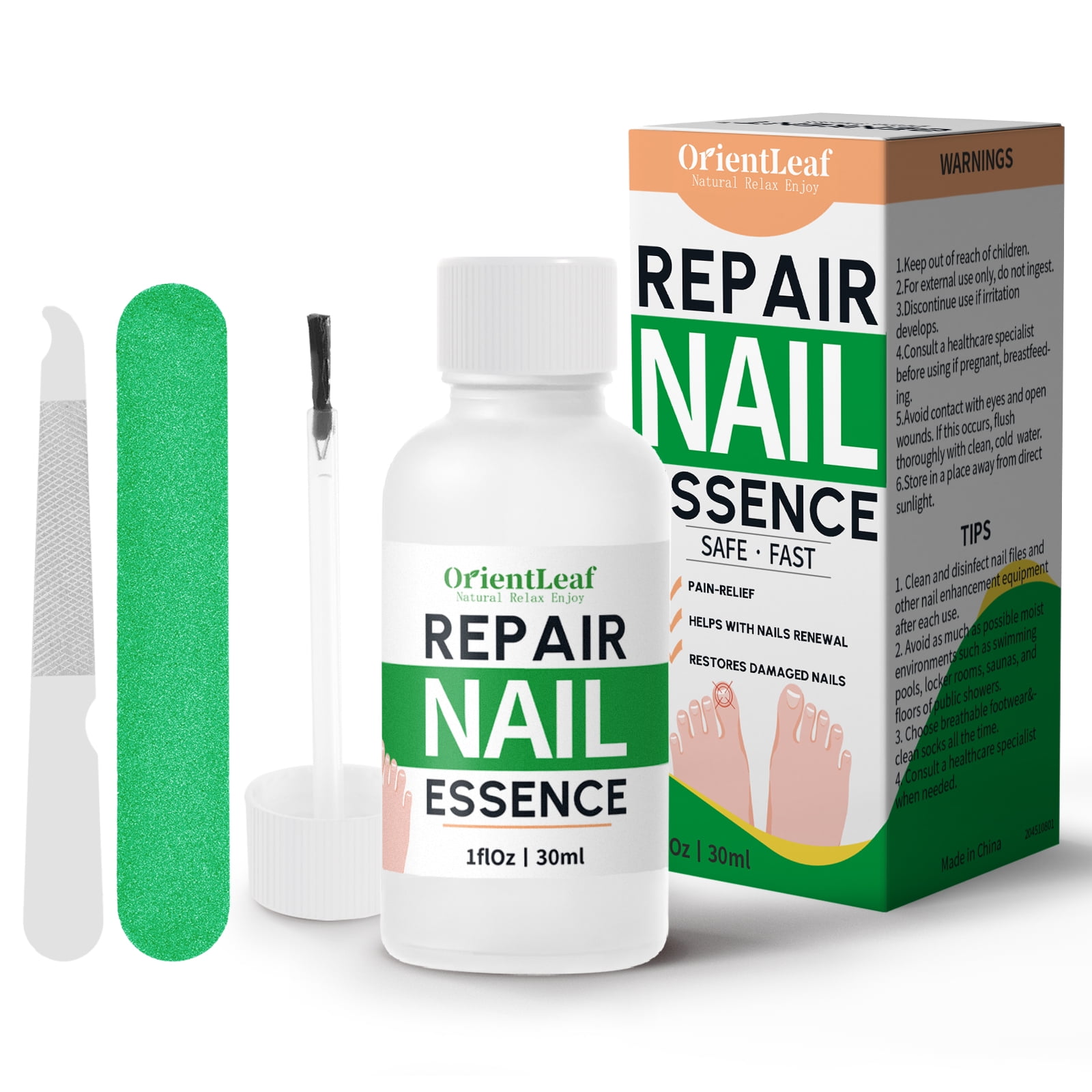 OrientLeaf Toenail Fungus Treatment 1 oz with 2 Pcs Nail File, Toe Nail