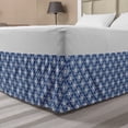 thumbnail image 1 of Oriental Bed Skirt, Traditional Talavera Pattern on a Plain Background Folkloric Art, Elastic Bedskirt Dust Ruffle Wrap Around for Bedding Decor, 4 Sizes, Night Blue and White, by Ambesonne, 1 of 2