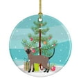 thumbnail image 1 of Oriental Bicolor Cat Merry Christmas Ceramic Ornament 2.8 in x 2.8 in, 1 of 3