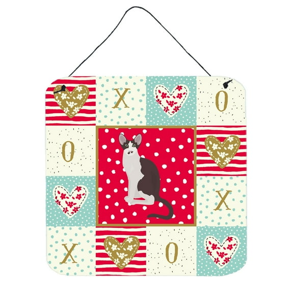 Oriental Bicolor Cat Love Wall or Door Hanging Prints
