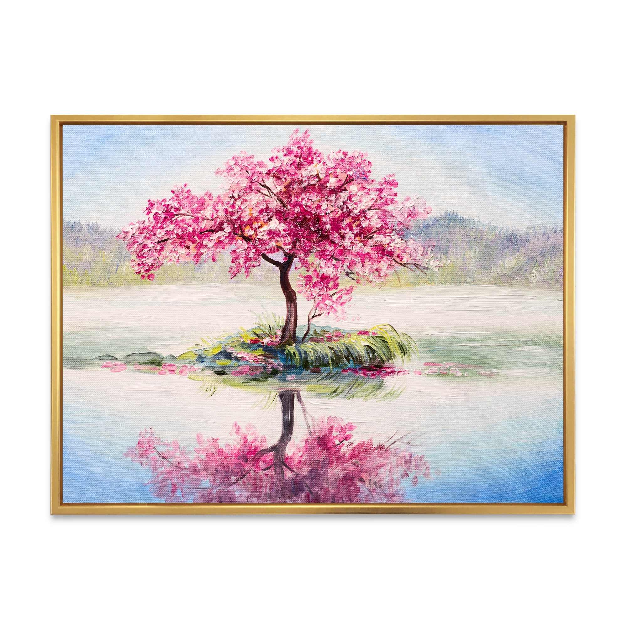 さくら‪ෆ‪.*・゜ Designart Oriental Cherry Pink Tree Sakura Canvas Art Print 40x30