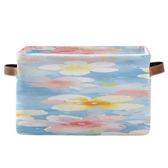 Oriental Cherry Square Storage Bins with Handles Collapsible Containing Box 1 Pack