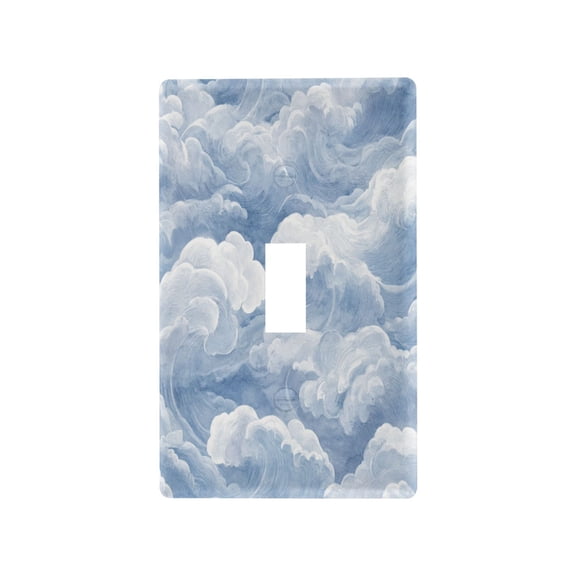 Oriental Cloud Patterns Decorative Wall Plate, Flame Retardant PC Plastic Light Switch & Outlet Cover with Mounting Screws Fits Toggle Switch