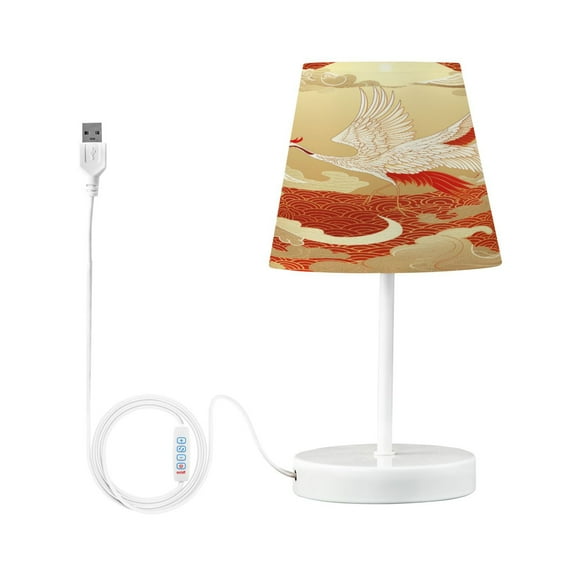 Oriental Crane Bird Flying Desk Lamp LED Table Nightstand Lamps with 3 Color Temperatures for Home Bedroom Living Room Decor 6x11