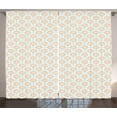 thumbnail image 1 of Ambesonne Oriental Curtains 2 Panel Set, Snowflake Like Mandala, 108" x 90", Apricot and Dark Seafoam, 1 of 3