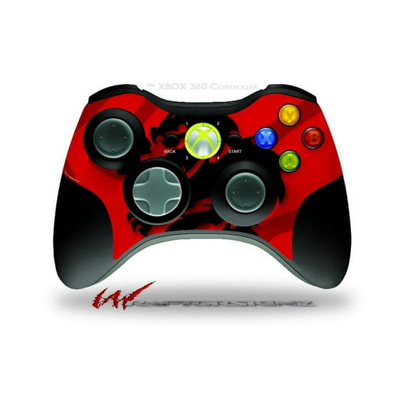 Oriental Dragon Black on Red - Decal Style Skin fits Microsoft XBOX 360 Wireless Controller (CONTROLLER NOT INCLUDED) by WraptorSkinz