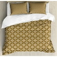 thumbnail image 1 of Oriental Duvet Cover Set Queen Size, Middle Eastern Motifs with Curves and Swirls Tribal Illustration, Decorative 3 Piece Bedding Set with 2 Pillow Shams, Beige Pale Brown Pale Blue, by Ambesonne, 1 of 3