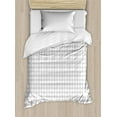 thumbnail image 1 of Oriental Duvet Cover Set, Simplistic Abstract Eastern Repetitive Ornaments Soft Tones Illustration, Decorative 2 Piece Bedding Set with 1 Pillow Shams, Twin Size, Pale Taupe and White, by Ambesonne, 1 of 2