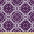 thumbnail image 1 of Oriental Fabric by the Yard, Wavy Bordered Diagonal Tiles with Abstract Flower Motifs at the Centre, Upholstery Fabric for Dining Chairs Home Decor Accents, Pale Mauve and Purple by Ambesonne, 1 of 5