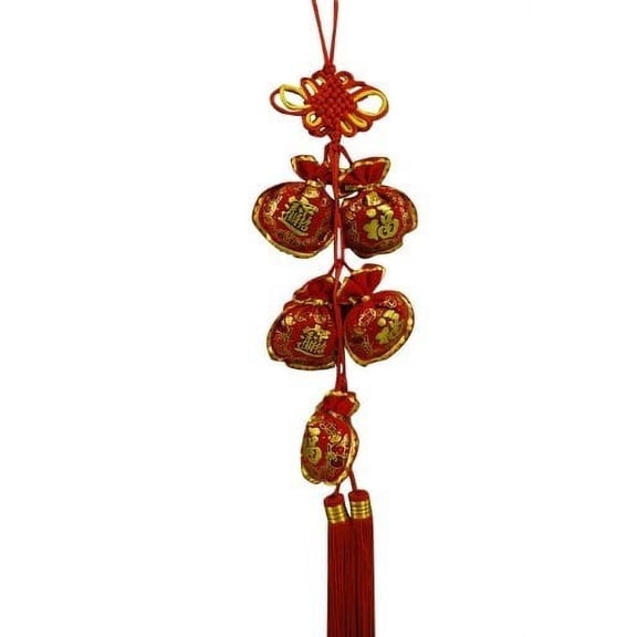 Oriental Feng Shui Wall Hanging W. tassels "Fu"-Fortune WAL018