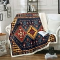 thumbnail image 1 of Oriental Fleece Blanket Vintage Sherpa Blanket, Persian Floral Blanket Twin Size Traditional Aesthetic Throw Blanket for Sofa Boho Tribal Flannel Blanket, Hippie Mandala Paisley Decor Black, 1 of 6