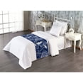 thumbnail image 1 of Oriental Flowers Bed Runner, Chinese Artwork Inspirations Vintage Floral Pattern with Leaves, Decorative Accent Bedding Scarf for Hotels Homes & Guest Rooms, Twin, Dark Lavender White, by Ambesonne, 1 of 3