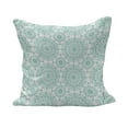 thumbnail image 1 of Oriental Fluffy Throw Pillow Cushion Cover, Mandala Oriental Image with Ivy Swirl Lace Like Detailed Art Print, Decorative Square Accent Pillow Case, 28" x 28", Aqua and White, by Ambesonne, 1 of 5