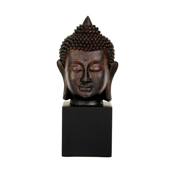 Oriental Furniture 10" Thai Buddha Head Statue, figurine, decorative item, oriental design, any occasion, any room