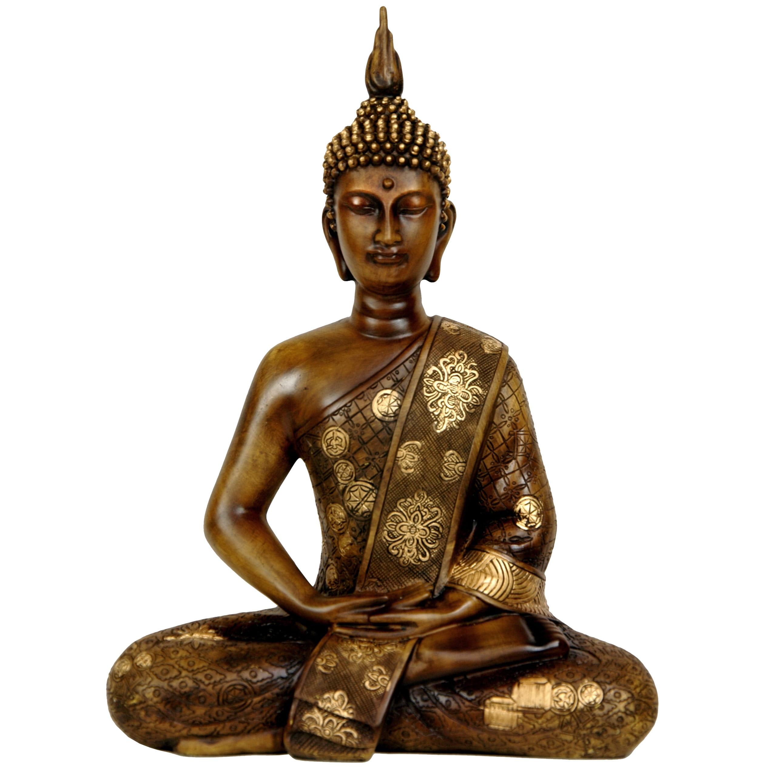 Oriental Furniture 11" Thai Sitting Buddha Statue, figurine, decorative item, end table item, any occasion